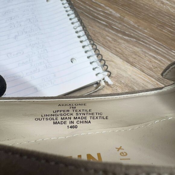 Anne Klein Kalonie Tan Textile Pointed Toe Low Heel Slip On Shoe Women's Size 7 - Picture 5 of 7